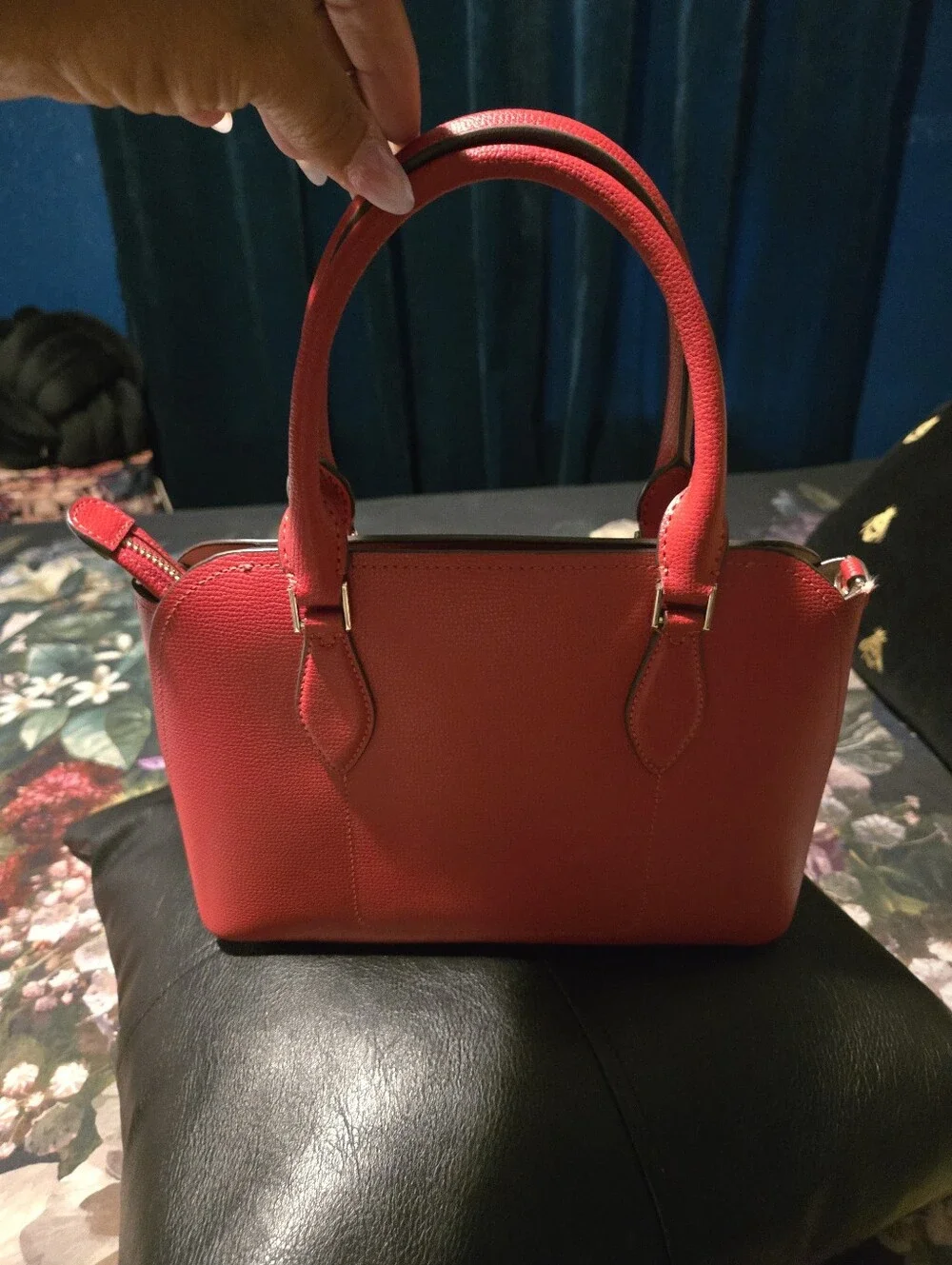 kate spade red pebbled leather satchel